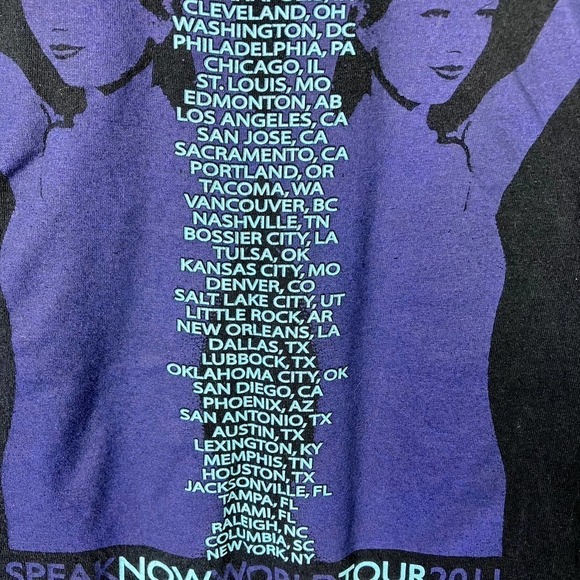 Taylor Swift Speak Now World Tour 2011 Black Graphic Concert T-Shirt Sz M Gildan - Picture 14 of 16